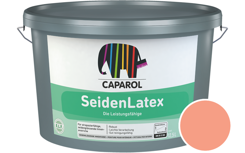 Caparol SeidenLatex 5L Latexfarbe / Getnt im Farbton Lachs 120