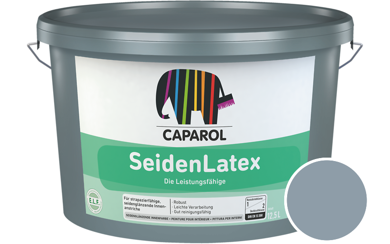 Caparol SeidenLatex 5L Latexfarbe / Getnt im Farbton Lago 50