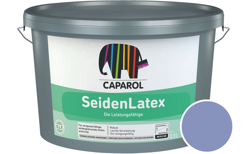 Caparol SeidenLatex 5L Latexfarbe / Getnt im Farbton Lavendel 180