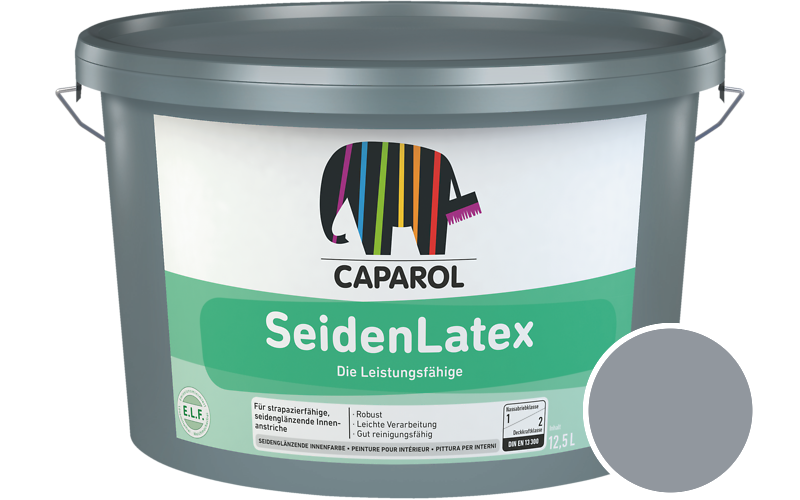 Caparol SeidenLatex 2,5L Latexfarbe / Getnt im Farbton Lazur 10