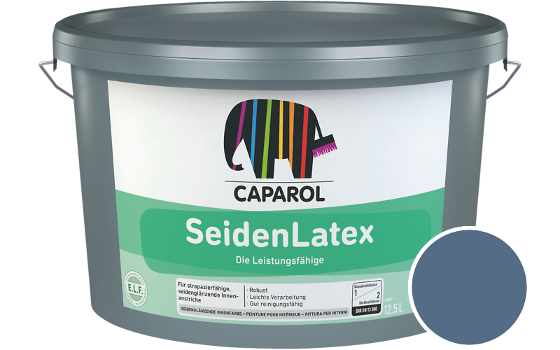 Caparol SeidenLatex 5L Latexfarbe / Getnt im Farbton Lazur 130