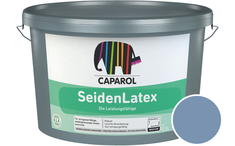 Caparol SeidenLatex 5L Latexfarbe / Getnt im Farbton Lazur 135