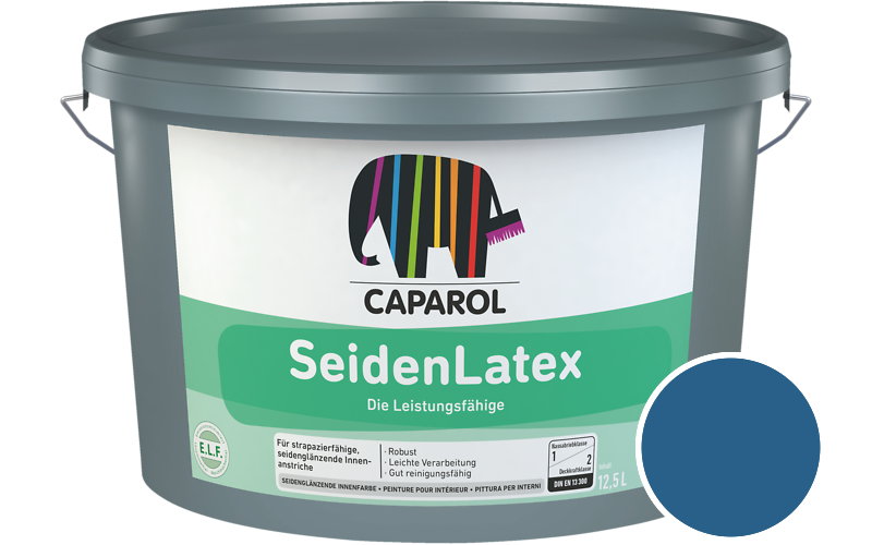 Caparol SeidenLatex 5L Latexfarbe / Getnt im Farbton Lazur 185