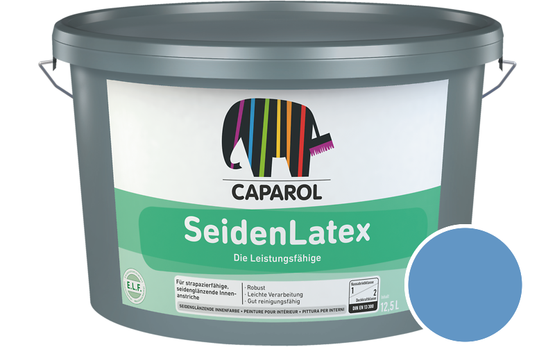 Caparol SeidenLatex 2,5L Latexfarbe / Getnt im Farbton Lazur 200