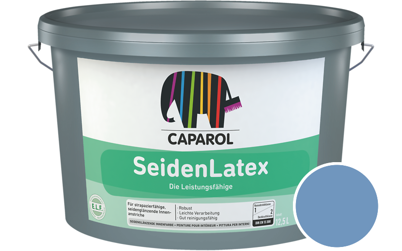 Caparol SeidenLatex 5L Latexfarbe / Getnt im Farbton Lazur 205