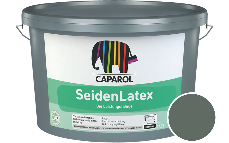 Caparol SeidenLatex 2,5L Latexfarbe / Getnt im Farbton Malachit 10