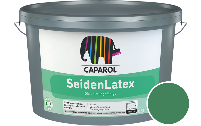 Caparol SeidenLatex 12,5L Latexfarbe / Getnt im Farbton Malachit 100