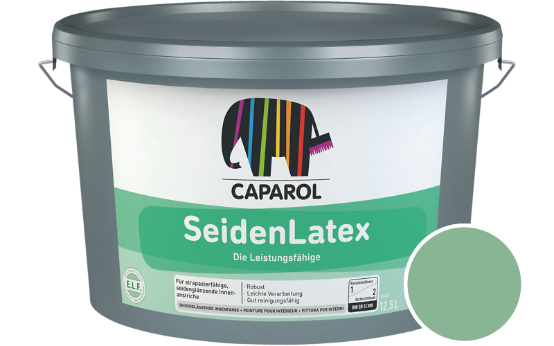 Caparol SeidenLatex 2,5L Latexfarbe / Getnt im Farbton Malachit 110