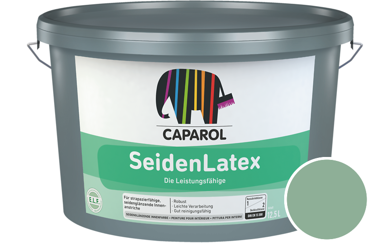 Caparol SeidenLatex 12,5L Latexfarbe / Getnt im Farbton Malachit 80