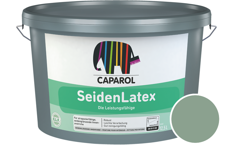 Caparol SeidenLatex 2,5L Latexfarbe / Getnt im Farbton Mint 45