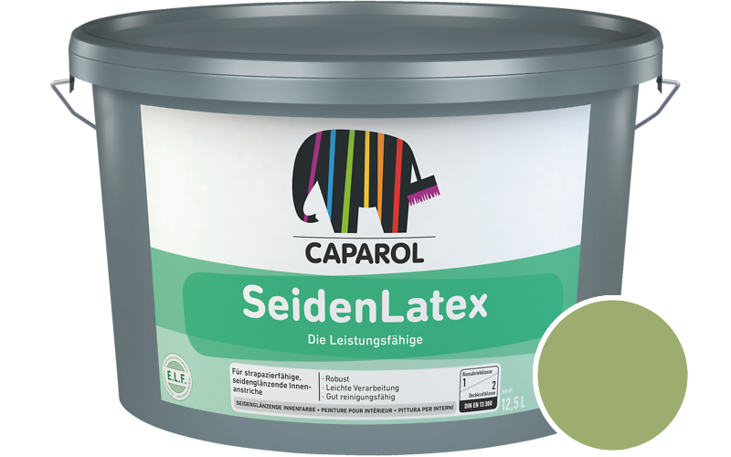 Caparol SeidenLatex 7,5L Latexfarbe / Getnt im Farbton Moos 100