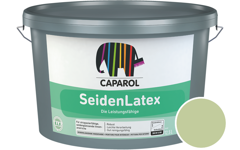 Caparol SeidenLatex 5L Latexfarbe / Getnt im Farbton Moos 110