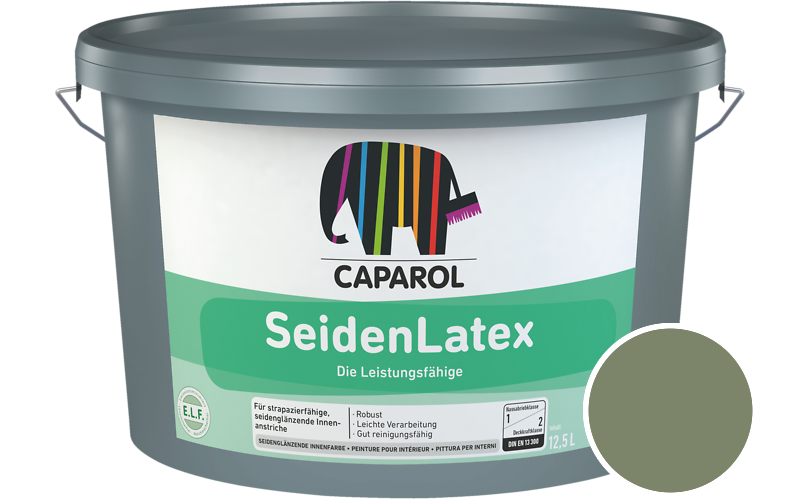 Caparol SeidenLatex 7,5L Latexfarbe / Getnt im Farbton Moos 65