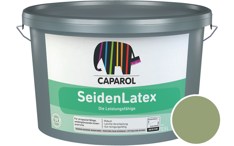 Caparol SeidenLatex 2,5L Latexfarbe / Get�nt im Farbton Moos 70