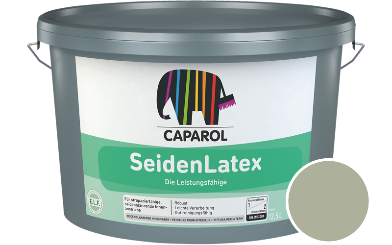 Caparol SeidenLatex 2,5L Latexfarbe / Getnt im Farbton Moos 75
