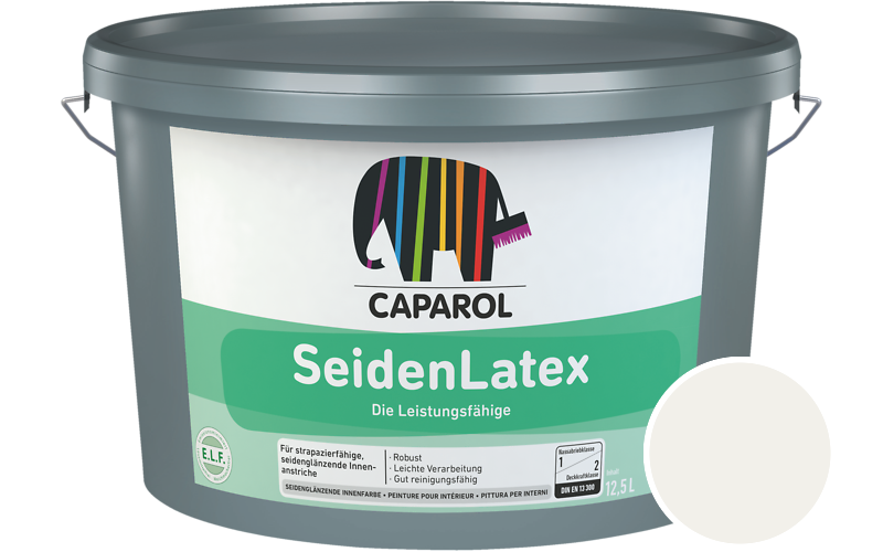 Caparol SeidenLatex 12,5L Latexfarbe / Getnt im Farbton Muschelweiss