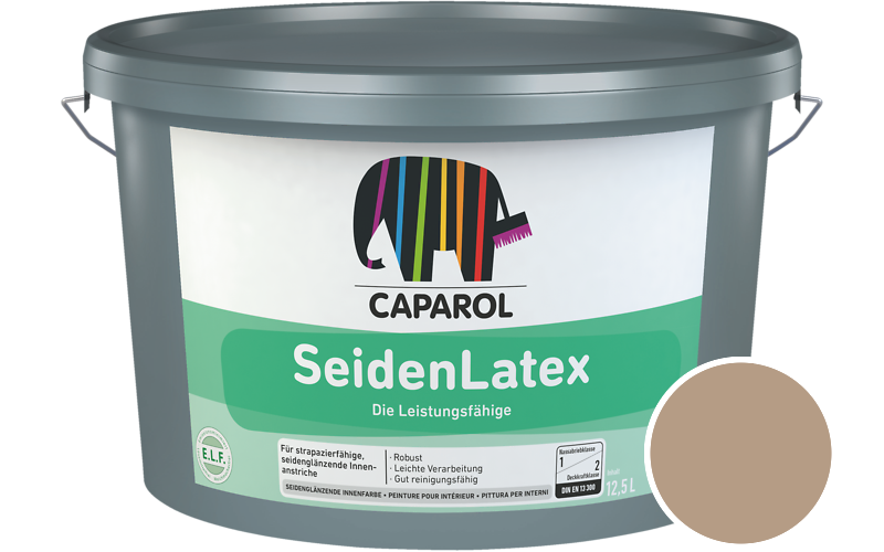 Caparol SeidenLatex 7,5L Latexfarbe / Getnt im Farbton Nutria 13