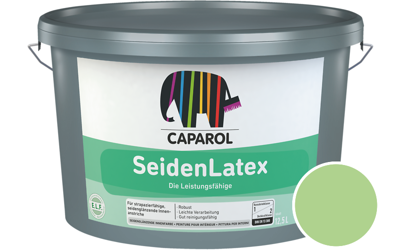 Caparol SeidenLatex 2,5L Latexfarbe / Getnt im Farbton Oase 150
