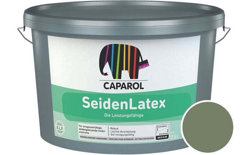 Caparol SeidenLatex 5L Latexfarbe / Getnt im Farbton Oase 45