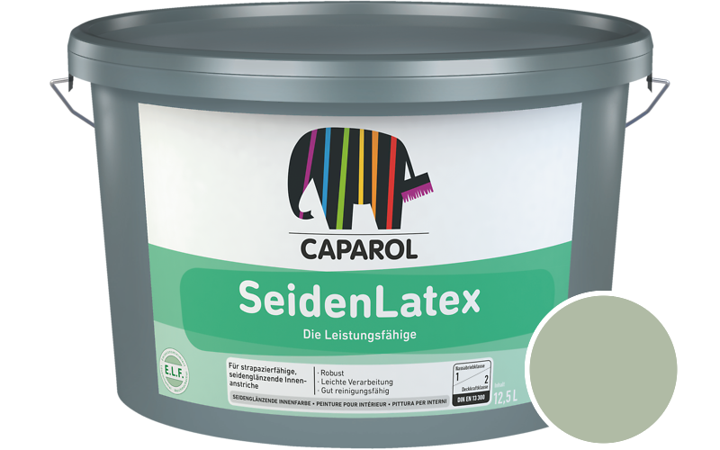 Caparol SeidenLatex 5L Latexfarbe / Getnt im Farbton Oase 50