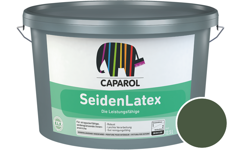 Caparol SeidenLatex 5L Latexfarbe / Getnt im Farbton Oase 65
