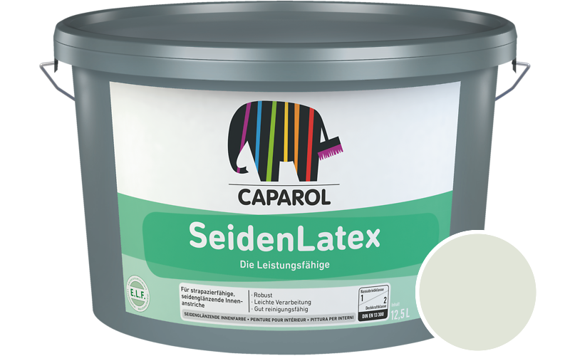 Caparol SeidenLatex 5L Latexfarbe / Getnt im Farbton Oase 90
