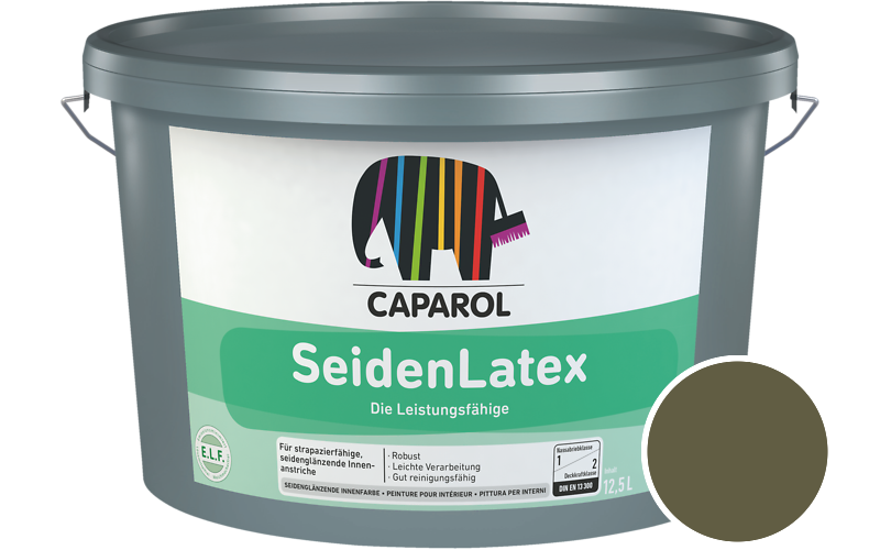 Caparol SeidenLatex 5L Latexfarbe / Getnt im Farbton Oliv 15