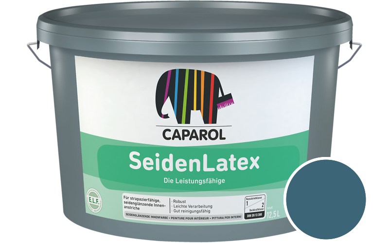 Caparol SeidenLatex 2,5L Latexfarbe / Getnt im Farbton Pacific 130