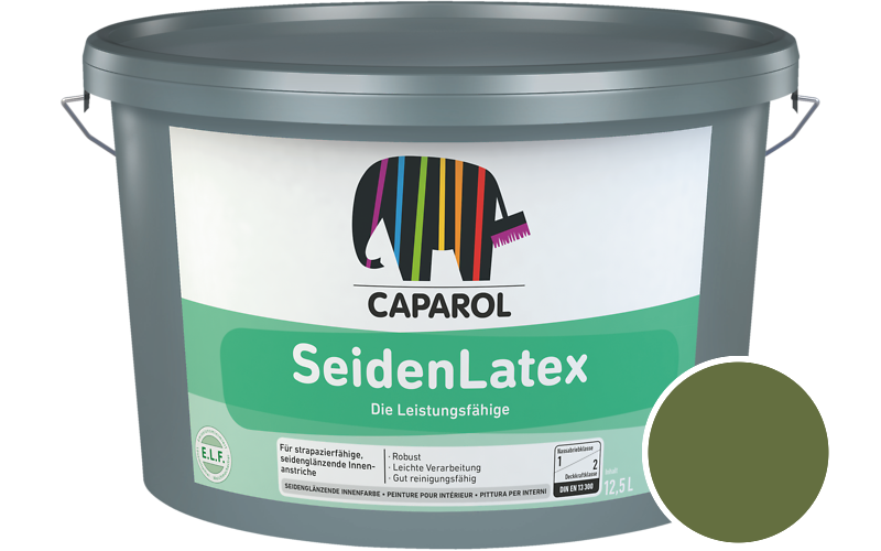 Caparol SeidenLatex 5L Latexfarbe / Getnt im Farbton Pinie 35