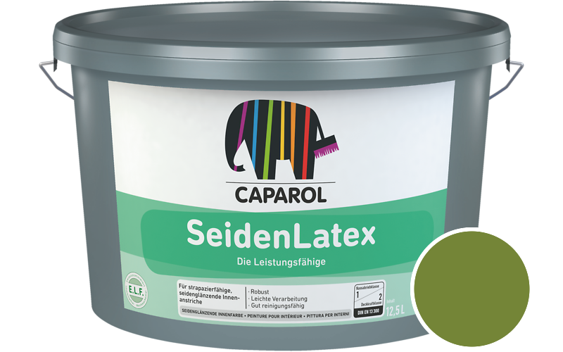 Caparol SeidenLatex 2,5L Latexfarbe / Getnt im Farbton Pinie 65