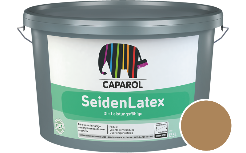 Caparol SeidenLatex 12,5L Latexfarbe / Getnt im Farbton RAL 1011 Braunbeige