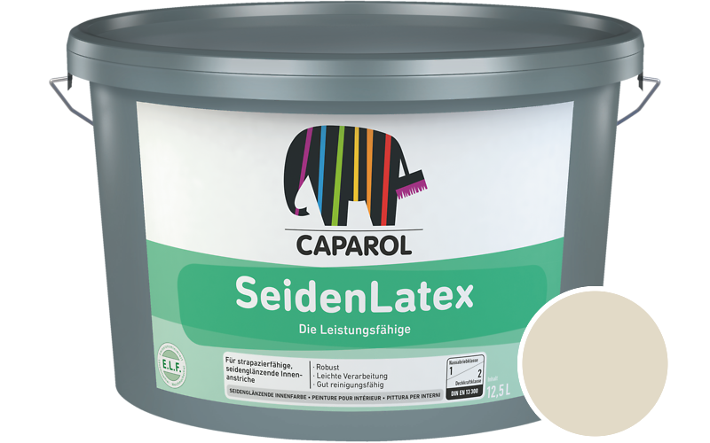 Caparol SeidenLatex 2,5L Getnt im Farbton RAL 1013 Perlweiss (ohne Perleffekt)