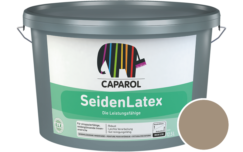 Caparol SeidenLatex 5L Latexfarbe / Getnt im Farbton RAL 1019 Graubeige