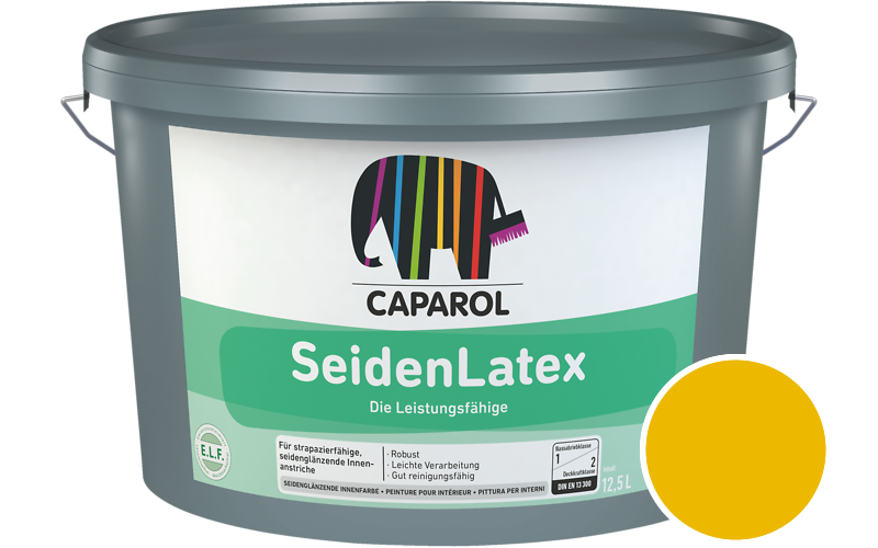 Caparol SeidenLatex 5L Latexfarbe / Getnt im Farbton RAL 1021 Rapsgelb