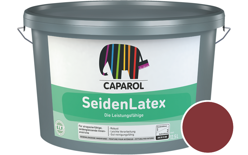 Caparol SeidenLatex 5L Latexfarbe / Getnt im Farbton RAL 3003 Rubinrot