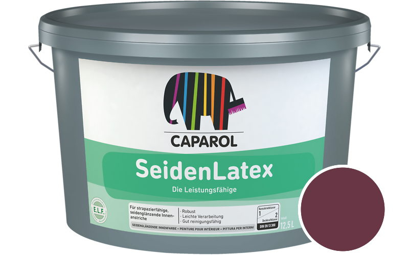 Caparol SeidenLatex 2,5L Latexfarbe / Getnt im Farbton RAL 4004 Bordeauxviolett
