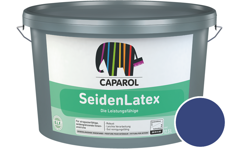 Caparol SeidenLatex 2,5L Latexfarbe / Getnt im Farbton RAL 5002 Ultramarinblau
