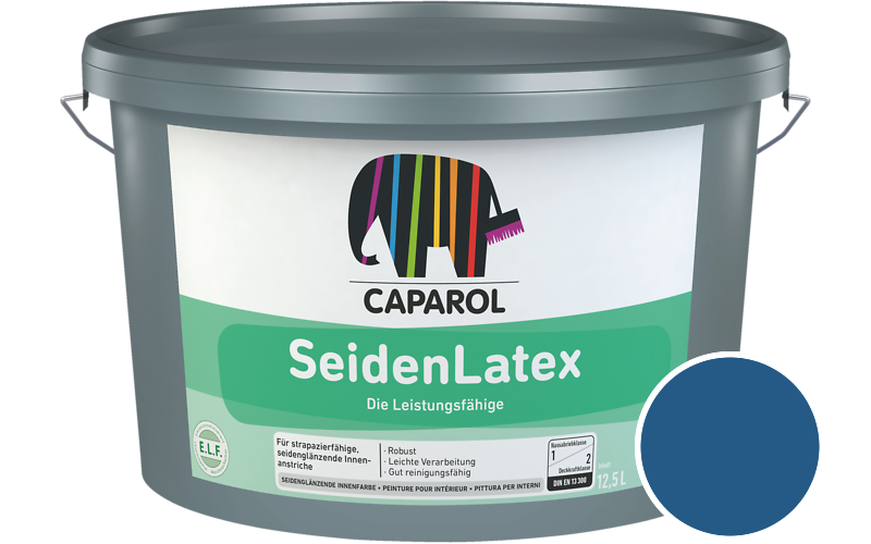 Caparol SeidenLatex 7,5L Latexfarbe / Getnt im Farbton RAL 5005 Signalblau