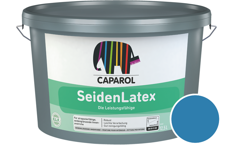 Caparol SeidenLatex 5L Latexfarbe / Getnt im Farbton RAL 5015 Himmelblau