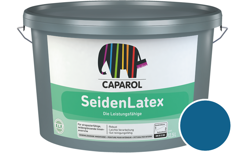 Caparol SeidenLatex 5L Latexfarbe / Getnt im Farbton RAL 5017 Verkehrsblau