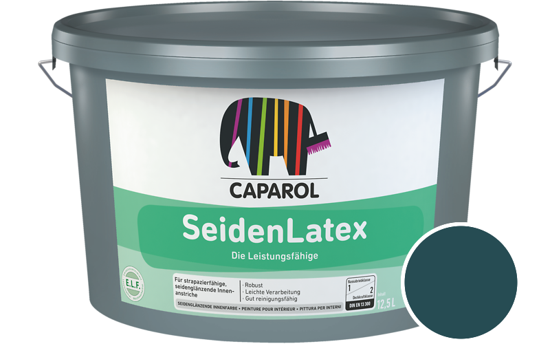 Caparol SeidenLatex 5L Latexfarbe / Getnt im Farbton RAL 5020 Ozeanblau