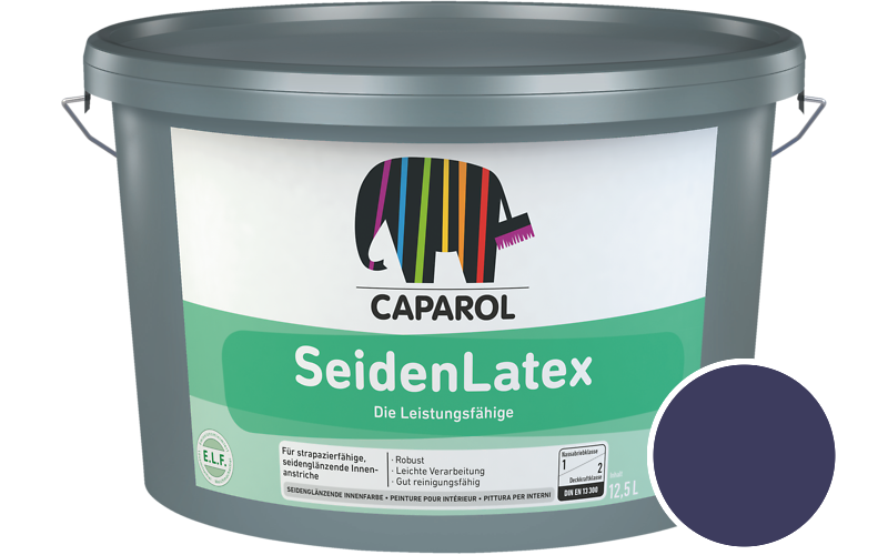 Caparol SeidenLatex 2,5L Latexfarbe / Getnt im Farbton RAL 5022 Nachtblau