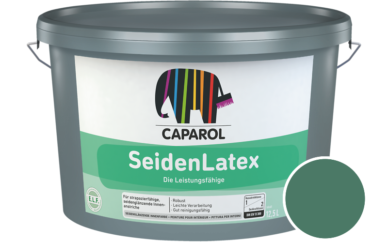 Caparol SeidenLatex 5L Latexfarbe / Get�nt im Farbton RAL 6000 Patinagr�n