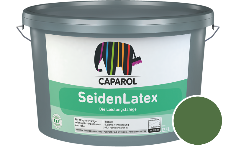 Caparol SeidenLatex 7,5L Latexfarbe / Getnt im Farbton RAL 6010 Grasgrn