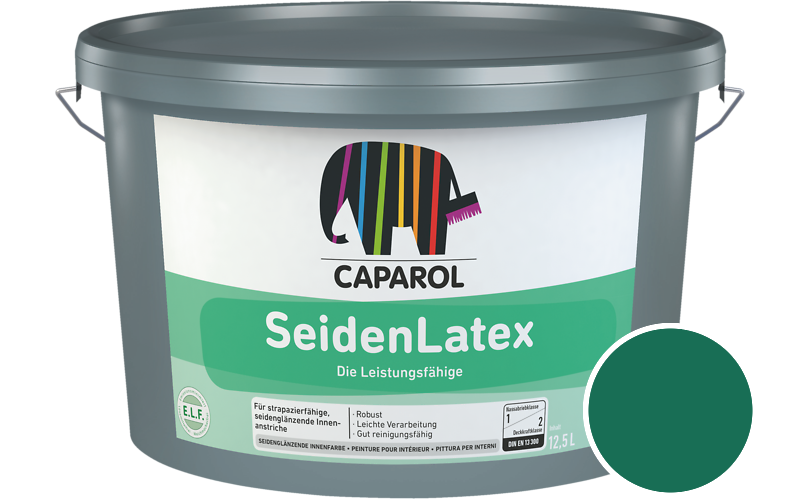 Caparol SeidenLatex 7,5L Latexfarbe / Getnt im Farbton RAL 6016 Tuerkisgrn