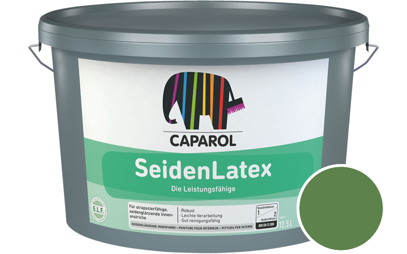 Caparol SeidenLatex 5L Latexfarbe / Getnt im Farbton RAL 6017 Maigrn