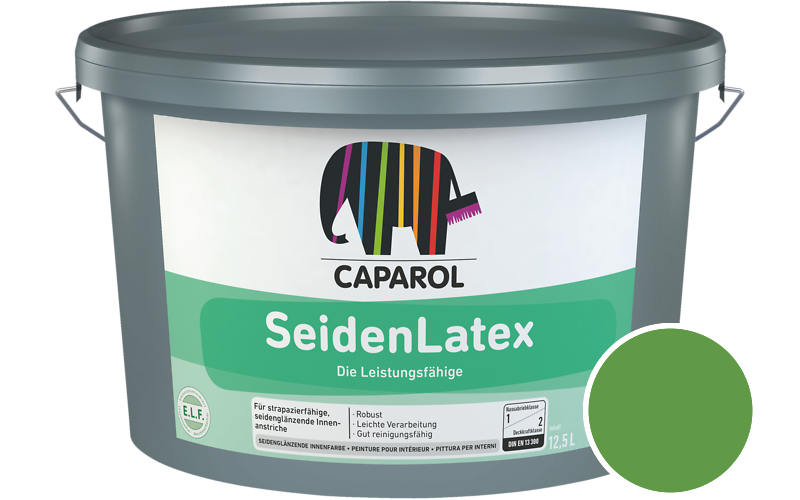 Caparol SeidenLatex 7,5L Latexfarbe / Getnt im Farbton RAL 6018 Gelbgrn