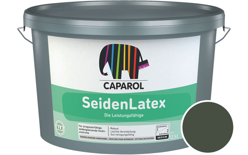 Caparol SeidenLatex 5L Latexfarbe / Getnt im Farbton RAL 6020 Chromoxidgrn