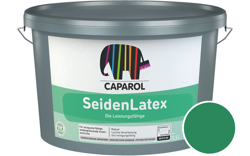Caparol SeidenLatex 5L Latexfarbe / Getnt im Farbton RAL 6024 Verkehrsgrn