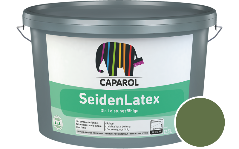 Caparol SeidenLatex 7,5L Latexfarbe / Getnt im Farbton RAL 6025 Farngrn